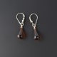 Medium long amber earrings light cherry beads